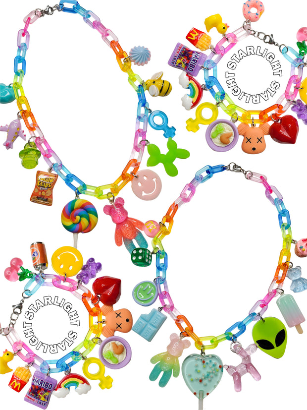 Rainbow Funky Charm Necklace & Bracelet