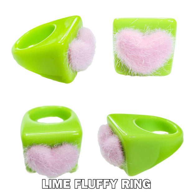 Lime Fluffy Chunky Ring