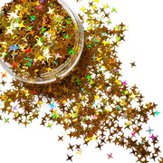 Holo Gold 4-Point Star Glitter - Starlight