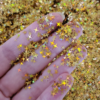 Holo Gold 4-Point Star Glitter - Starlight