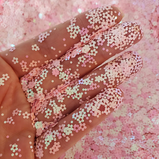 Baby Pink Flower Glitter - Starlight