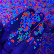 Neon Heart Glitter (UV reactive) - Starlight