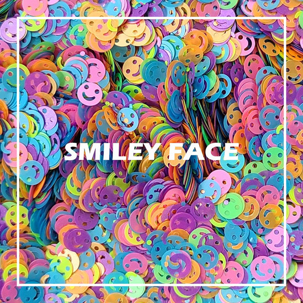 Smiley Face Glitter (UV reactive) - Starlight
