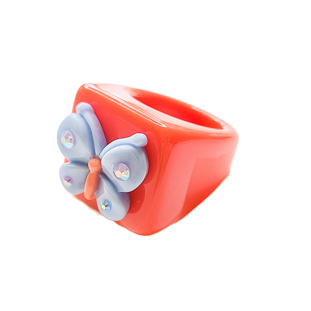 Blue Butterfly Chunky Ring