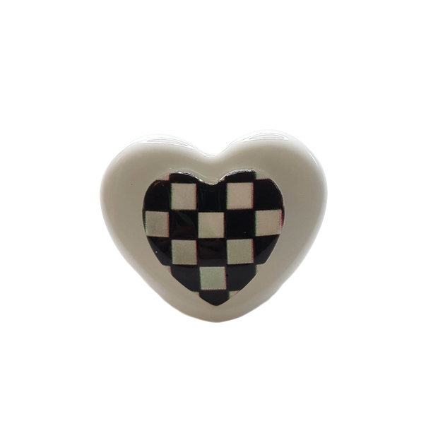 Grid Heart Chunky Ring