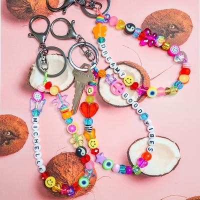 Custom Name Beaded Keychain